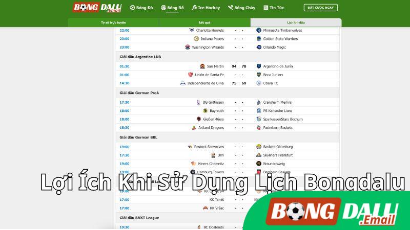 Lợi Ích Khi Sử Dụng Lịch Bongdalu