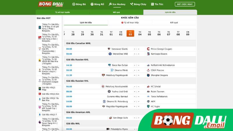 Thông Tin Chi Tiết Mỗi Trận Trong Lịch