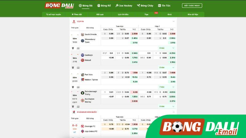 Tỷ Lệ Kèo Trên Bongdalu